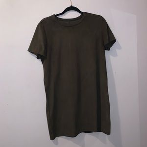 Forever 21 Dark Green Faux Suede Dress